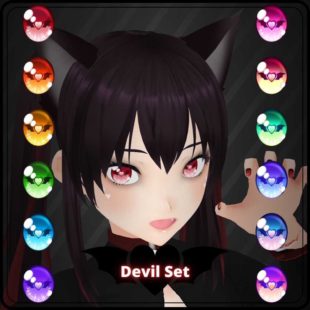 【VRoid】 Demon and Angel Eyes Set (Valentine's Day 2025)