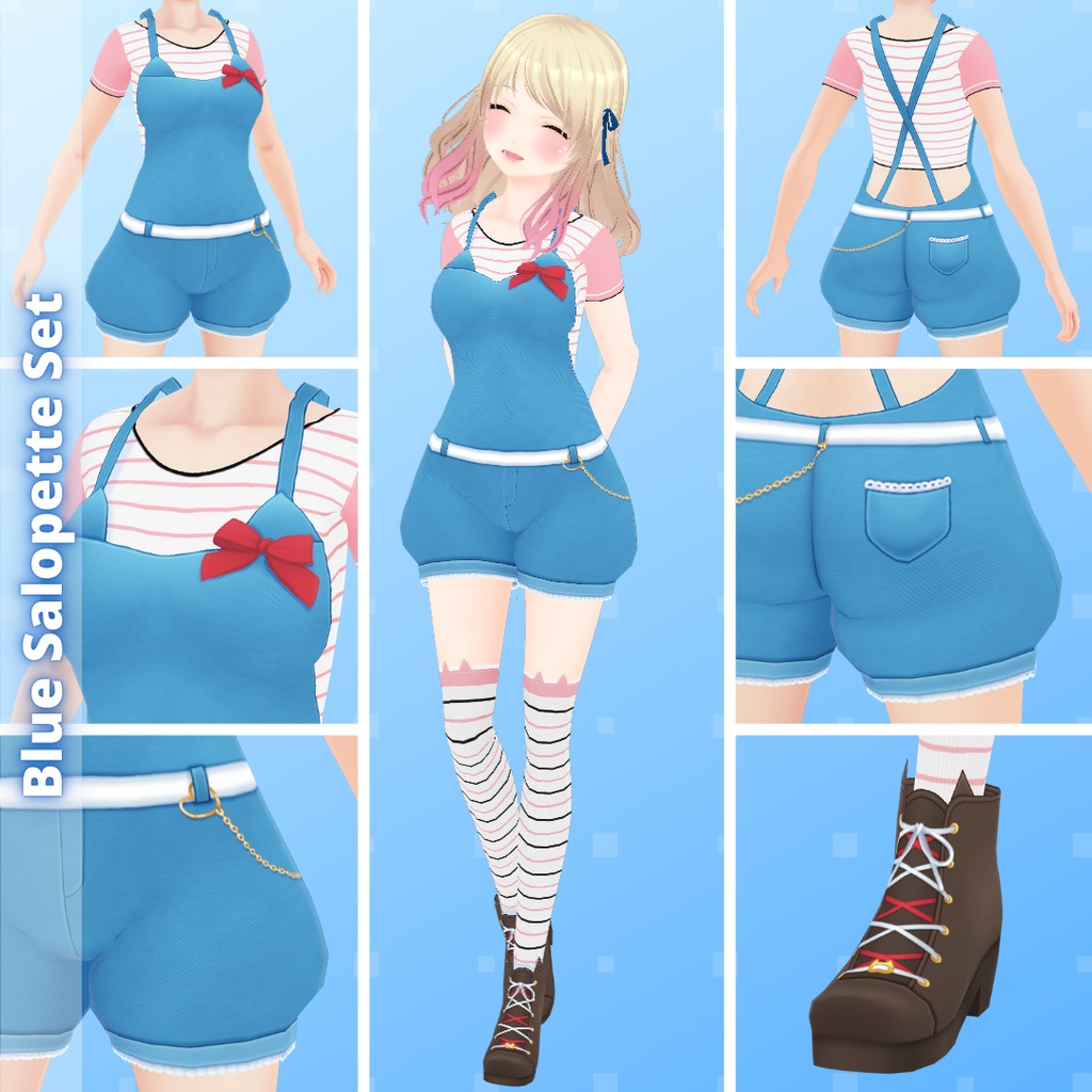 【VRoid】 Kitty Salopette Set - Spring 2025