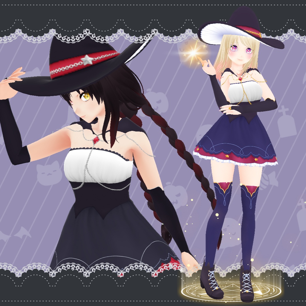 【VRoid】 Witch Outfit Halloween Set