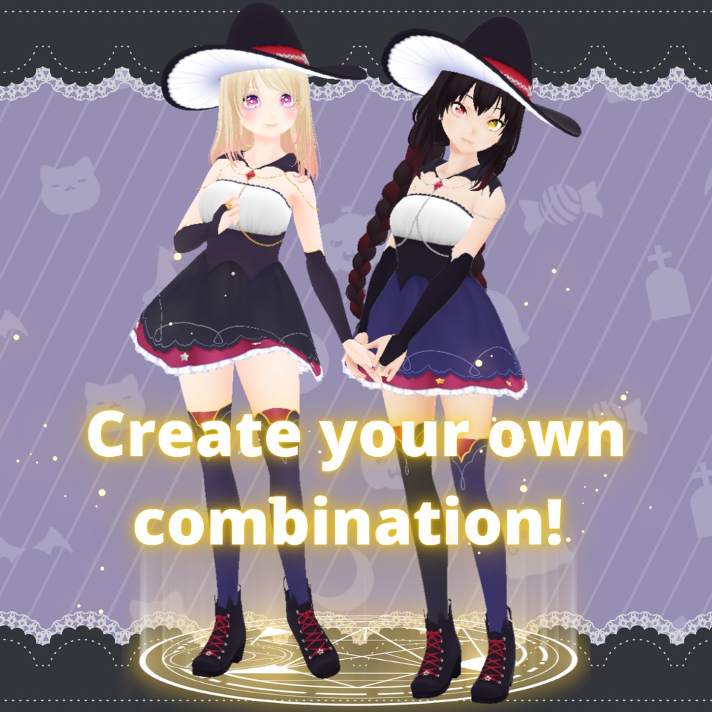 【VRoid】 Witch Outfit Halloween Set