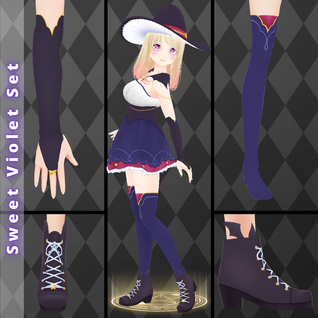 【VRoid】 Witch Outfit Halloween Set