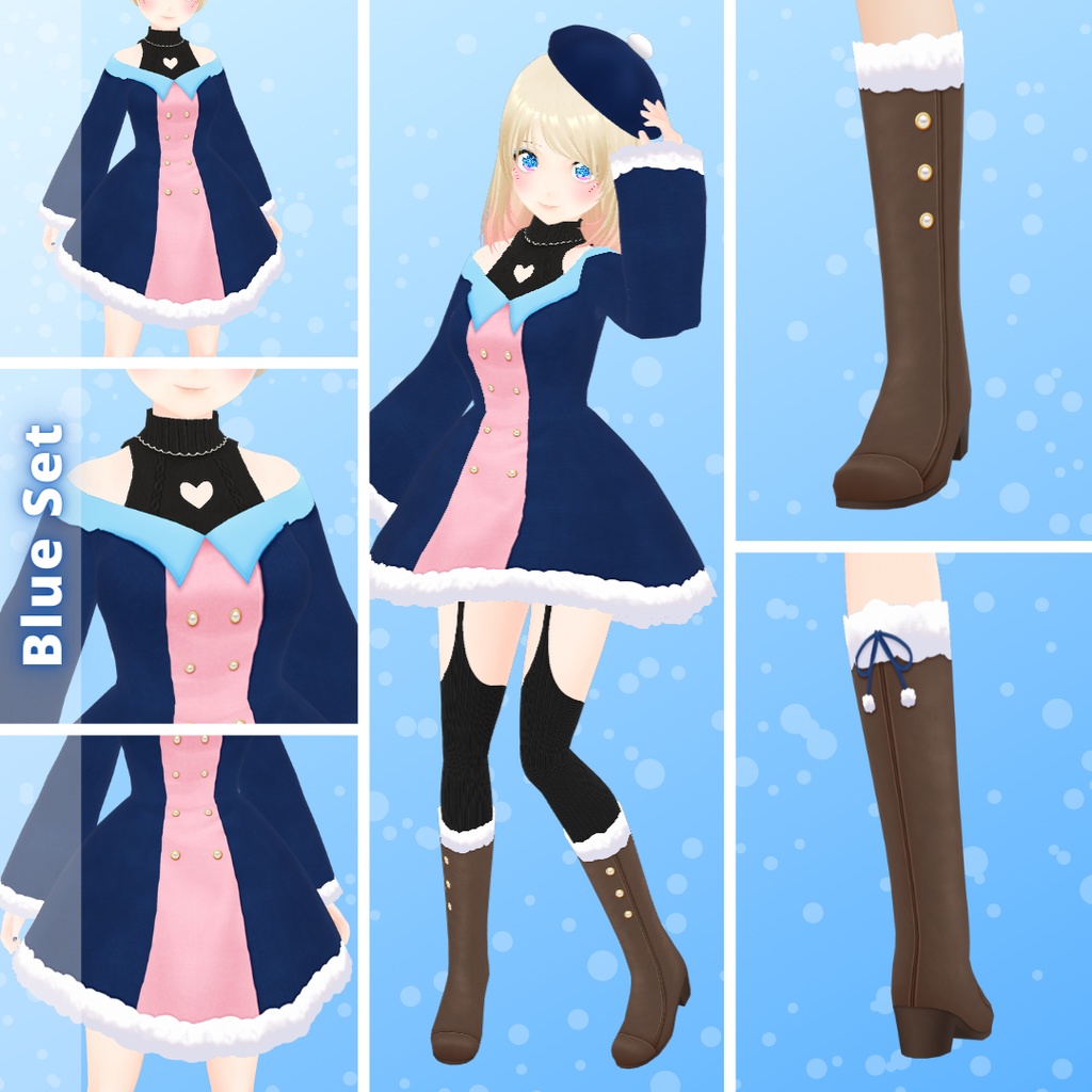 【VRoid】 Fluffy Winter Coat Set