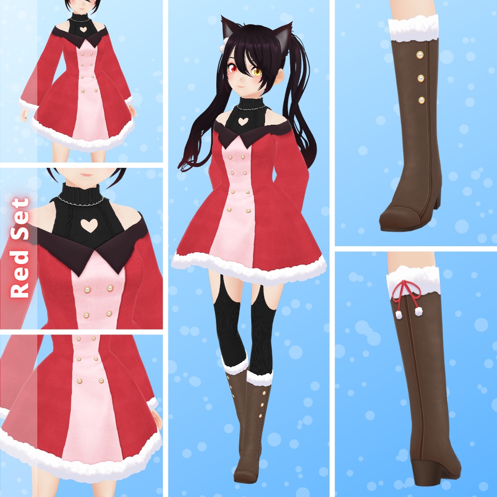 【VRoid】 Fluffy Winter Coat Set