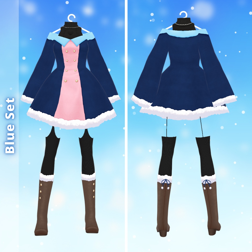 【VRoid】 Fluffy Winter Coat Set