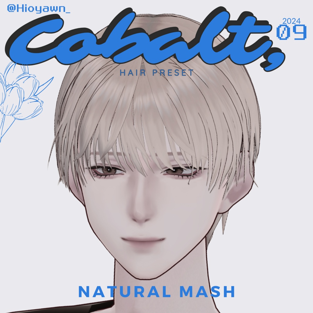 VRoid ナチュラルマッシュ ヘアプリセット　メンズ
