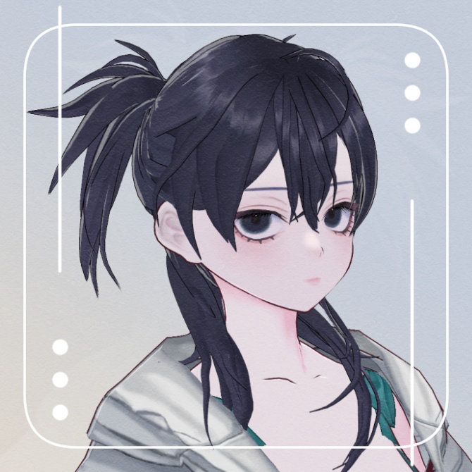 VRoid用 ハーフツイン ヘアプリセット Half pigtails Hair preset