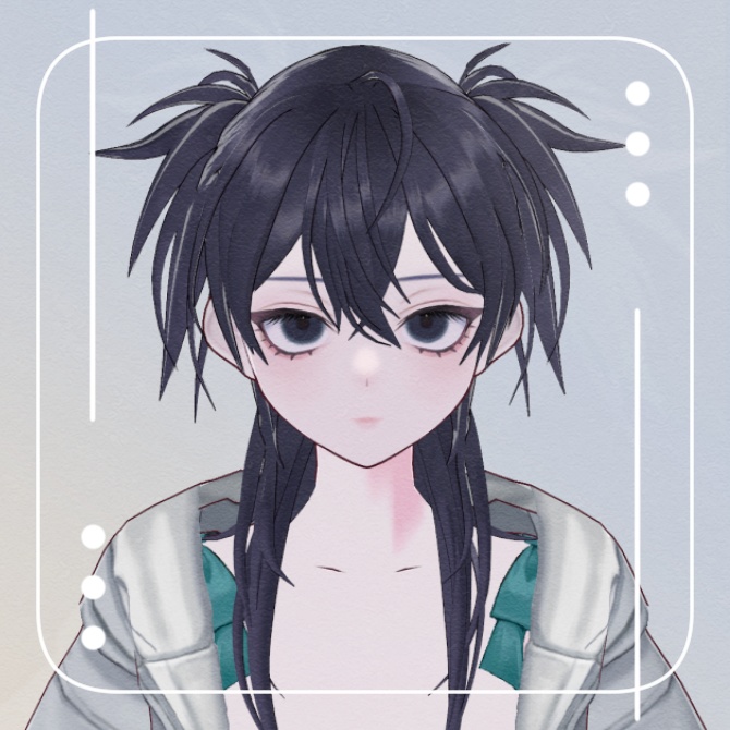 VRoid用 ハーフツイン ヘアプリセット Half pigtails Hair preset