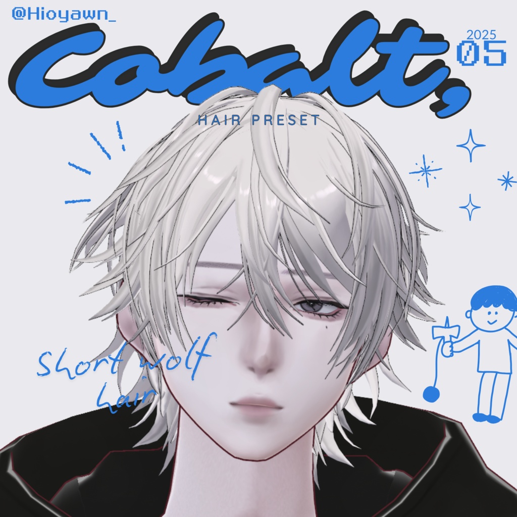 VRoid ショートウルフ ヘアプリセット Short wolf Hair preset