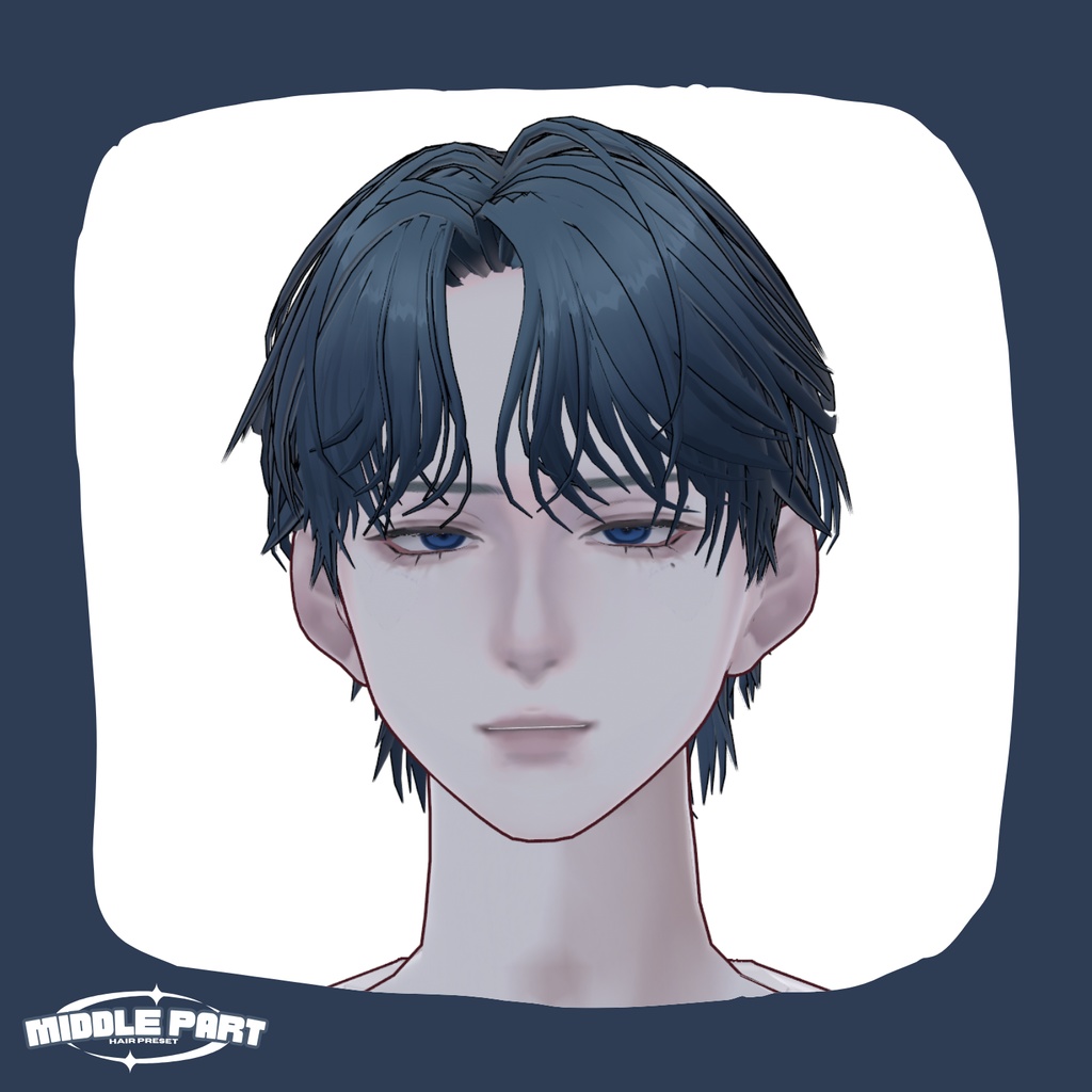 VRoid センターパート ヘアプリセット Middle part Hair preset