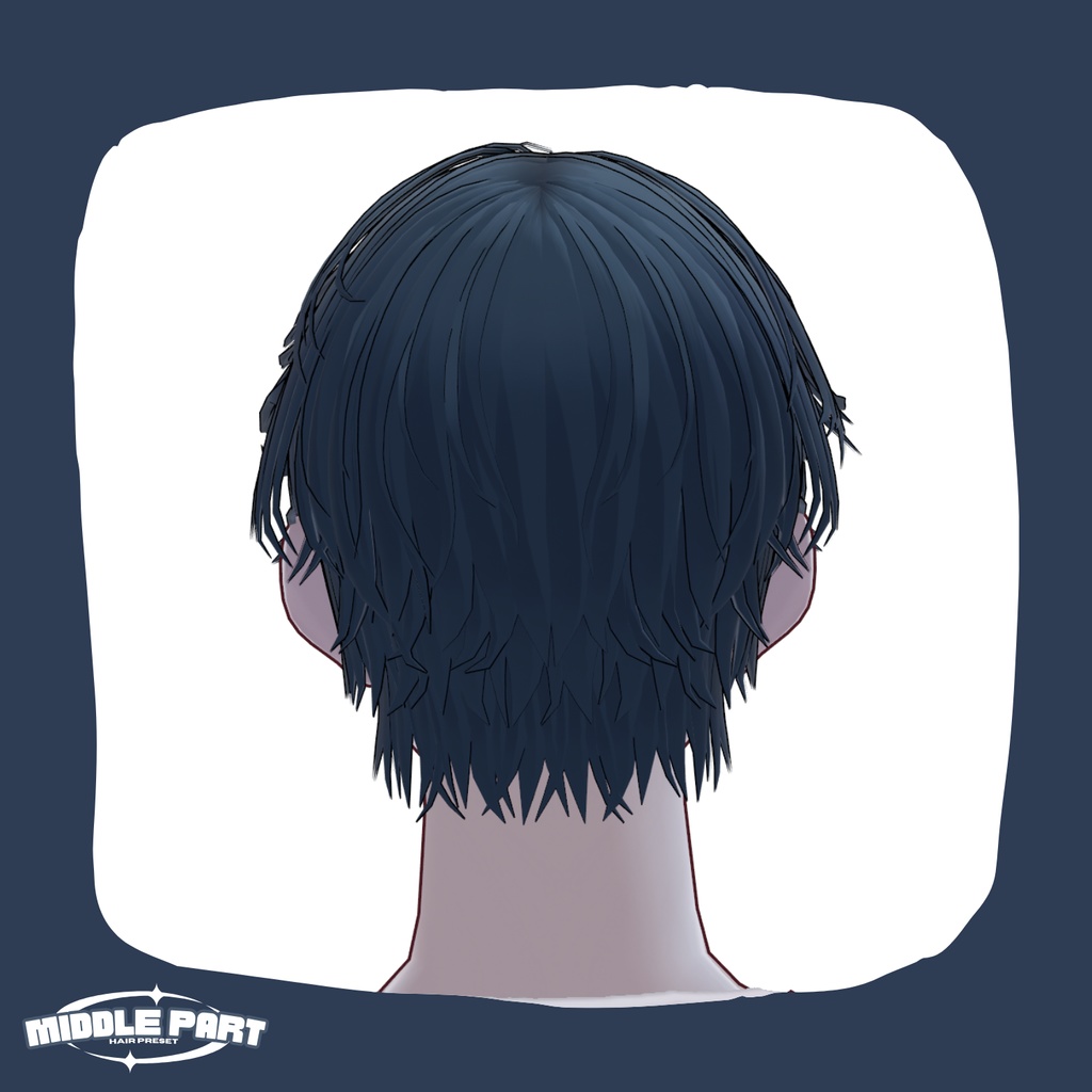VRoid センターパート ヘアプリセット Middle part Hair preset