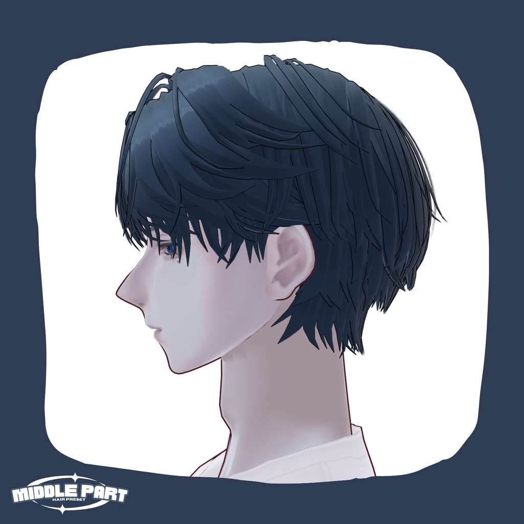 VRoid センターパート ヘアプリセット Middle part Hair preset