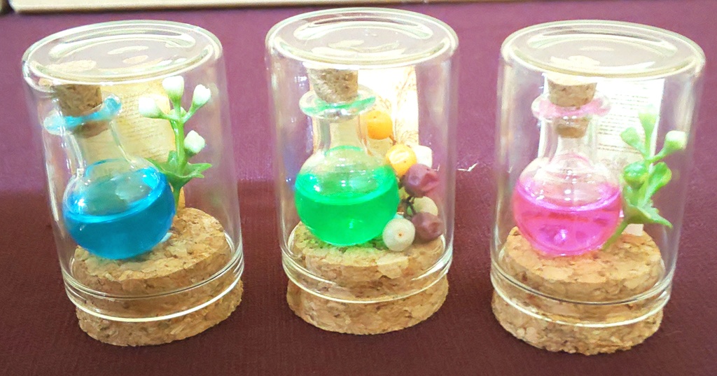 調合標本(乳鉢・本・フラスコ3種)