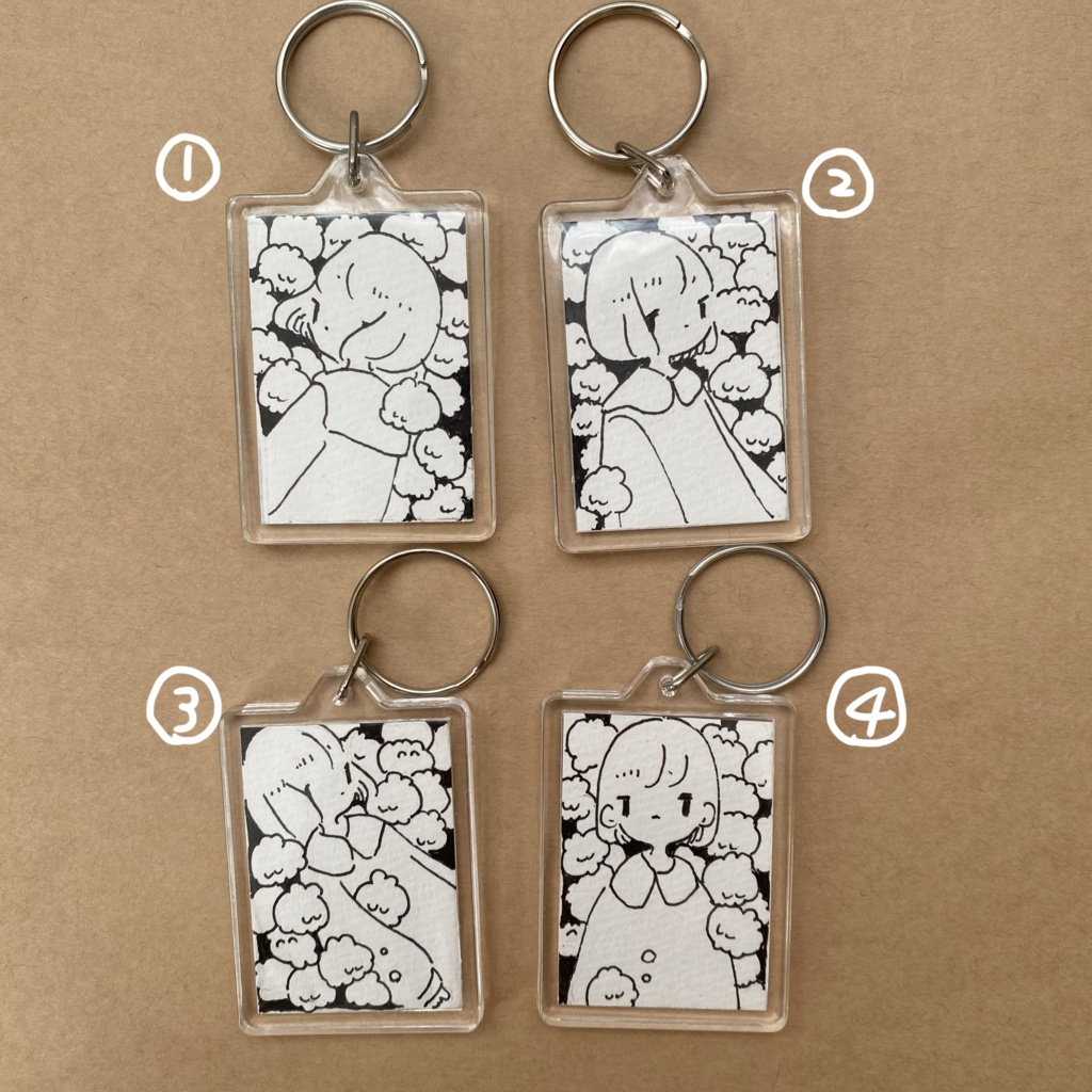 ミニ原画キーホルダー(ドライフラワーなし)