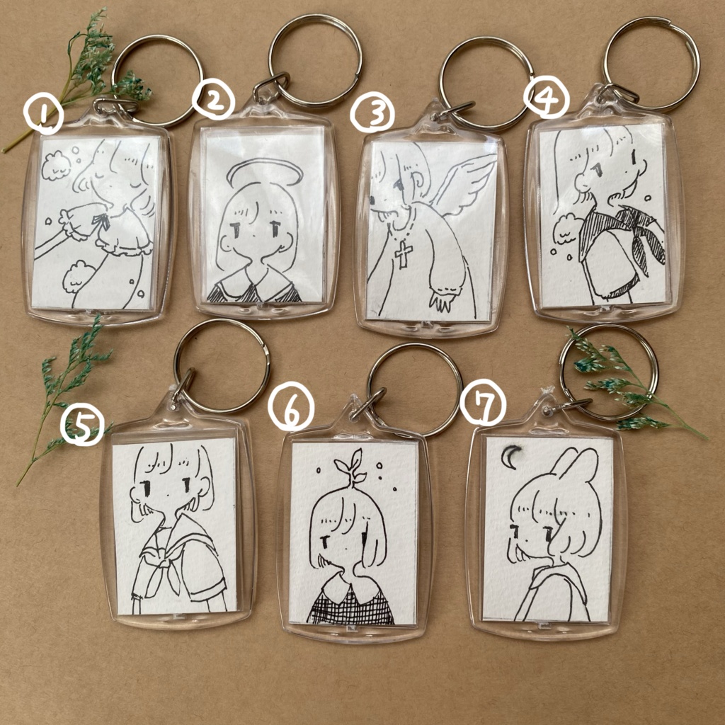 ミニ原画キーホルダー(カスピア青)