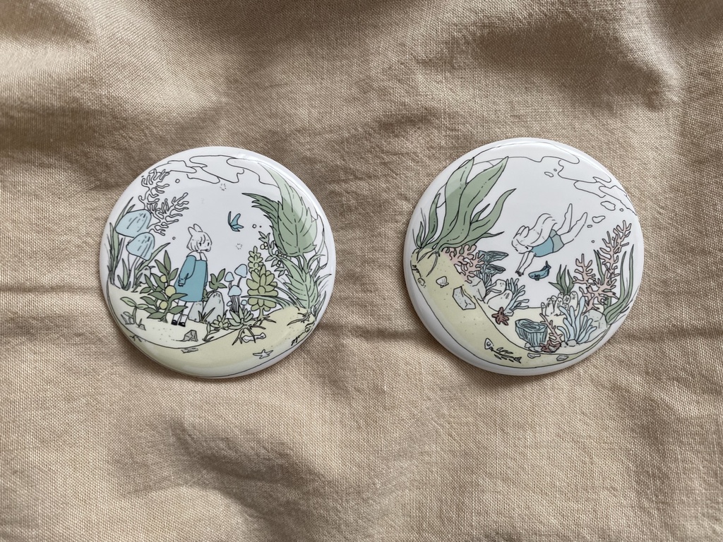 アクアリウム缶バッジ