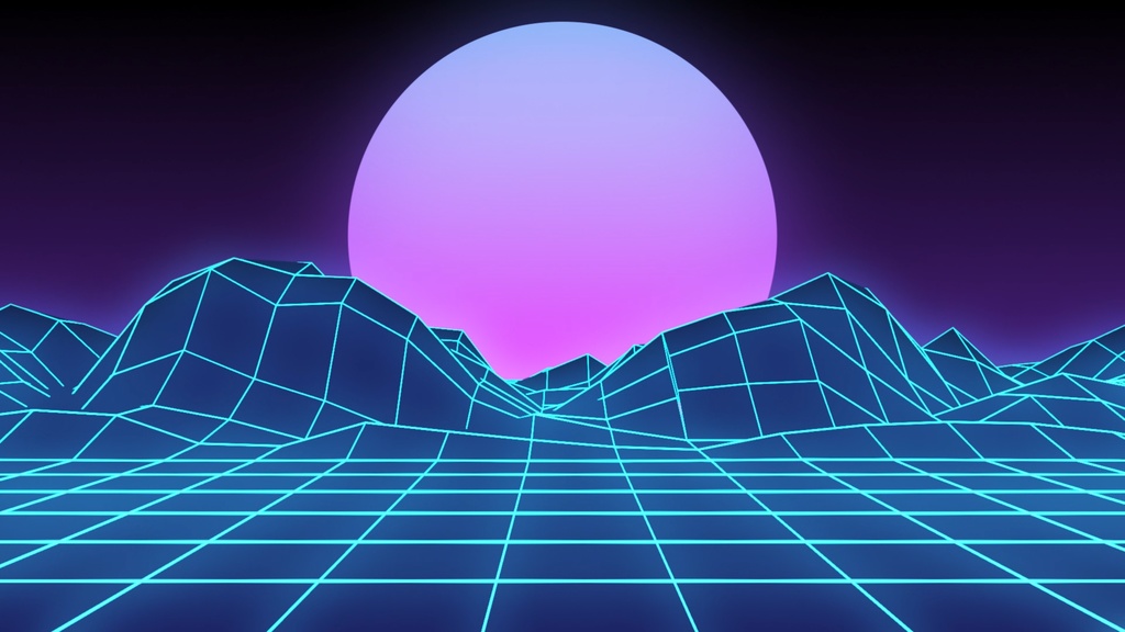 Retro Wireframe Landscape