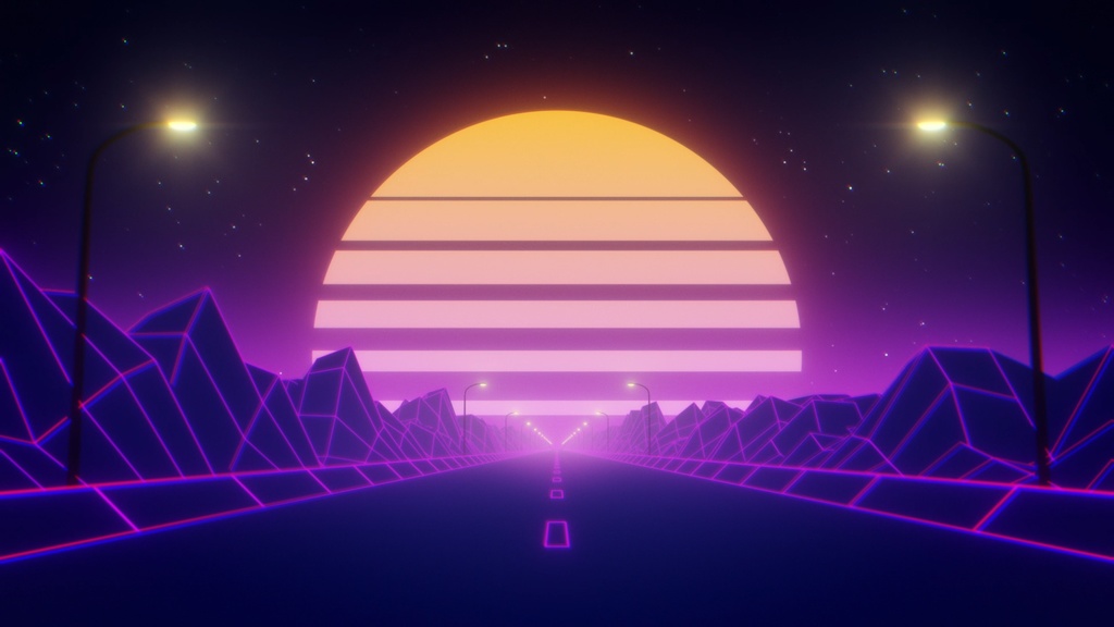 Retro Neon Road Loop