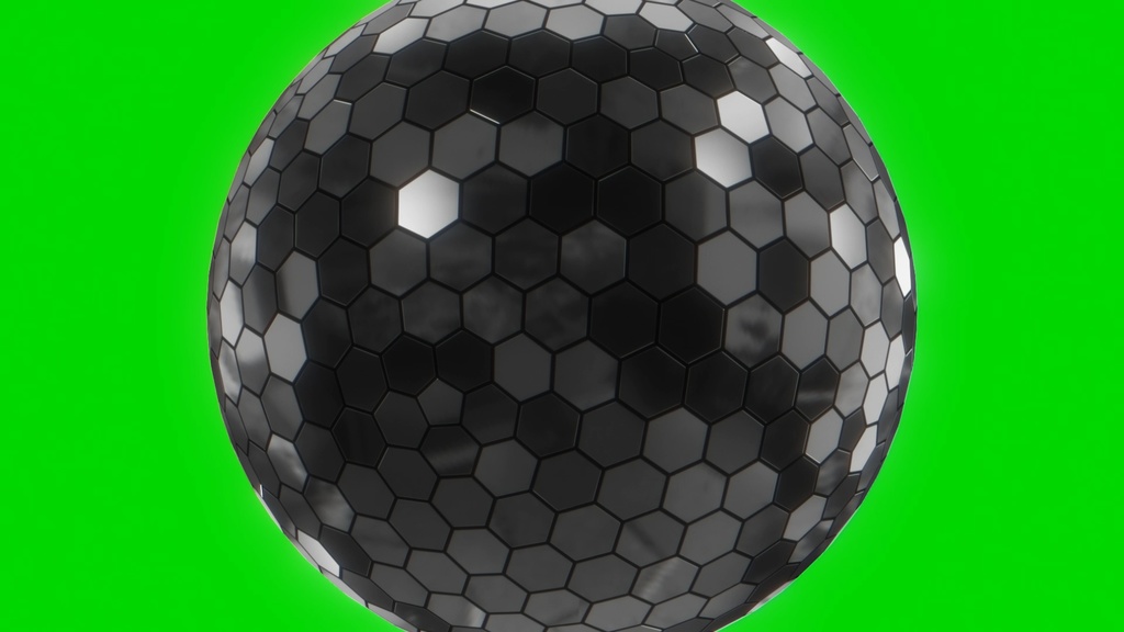 Hexagon Disco Ball Loop Green Screen