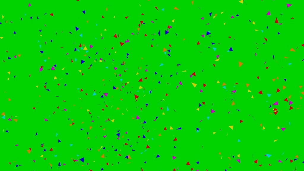 Triangle Confetti Footage Green Screen