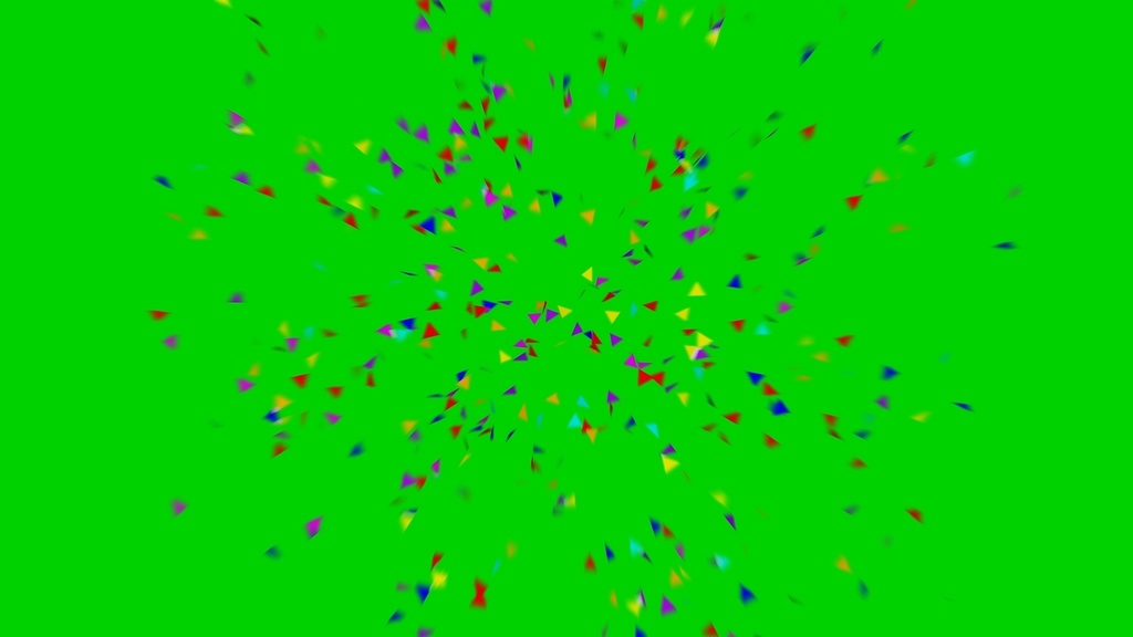 Triangle Confetti Footage Green Screen 3