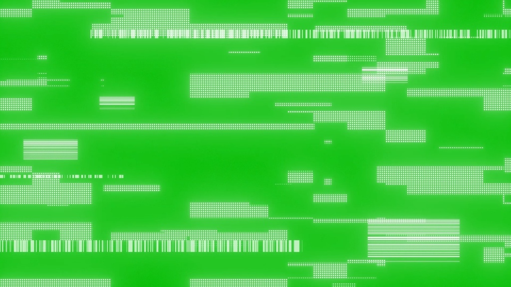 Glitch Noise Footage Green Screen