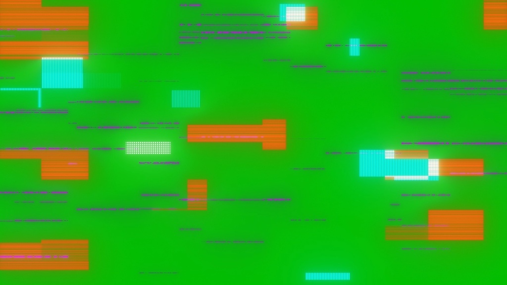 Glitch Noise Footage Green Screen 2