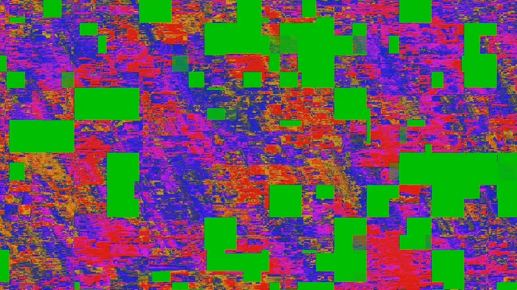 Glitch Noise Footage Green Screen 9