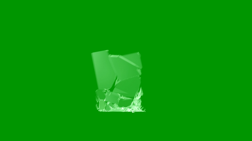 Falling Glass Green Screen 2