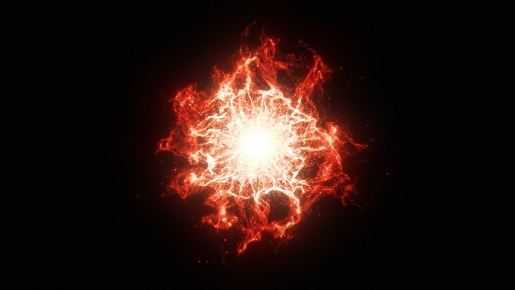 Particle Red Energy Wave