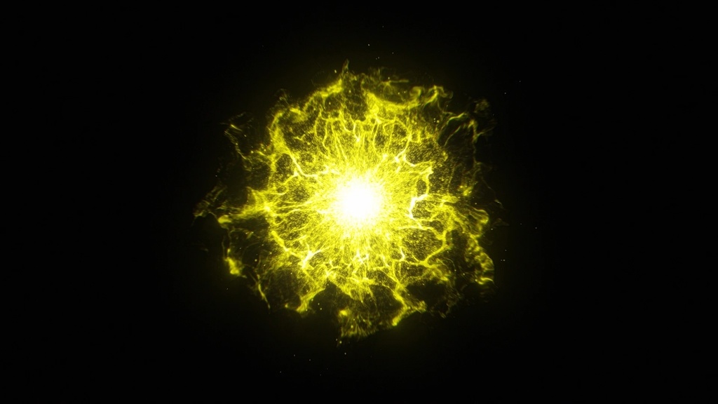 Particle Yellow Energy Wave