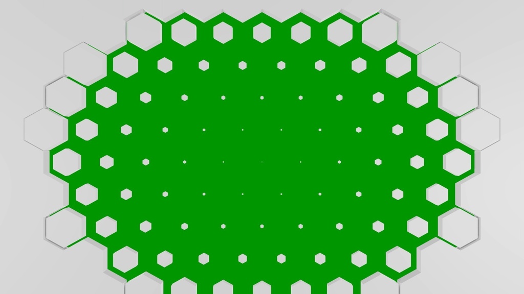 Hexagon Transition Green Screen 3