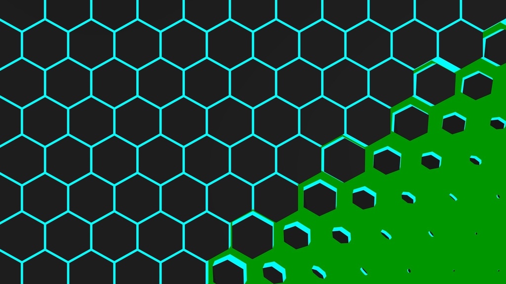 Hexagon Transition Green Screen 6