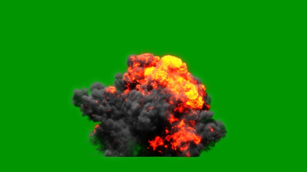 Simple Explosion Green Screen 7