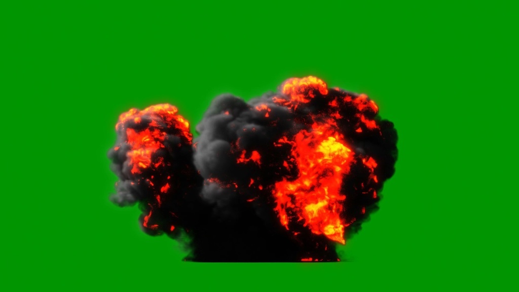 Simple Explosion Green Screen 8