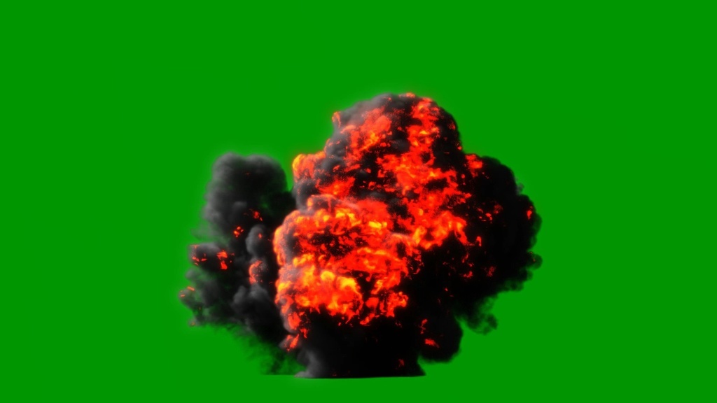 Simple Explosion Green Screen 9