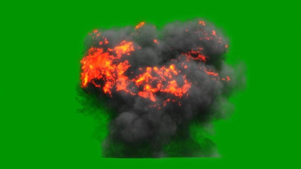 Simple Explosion Green Screen 11