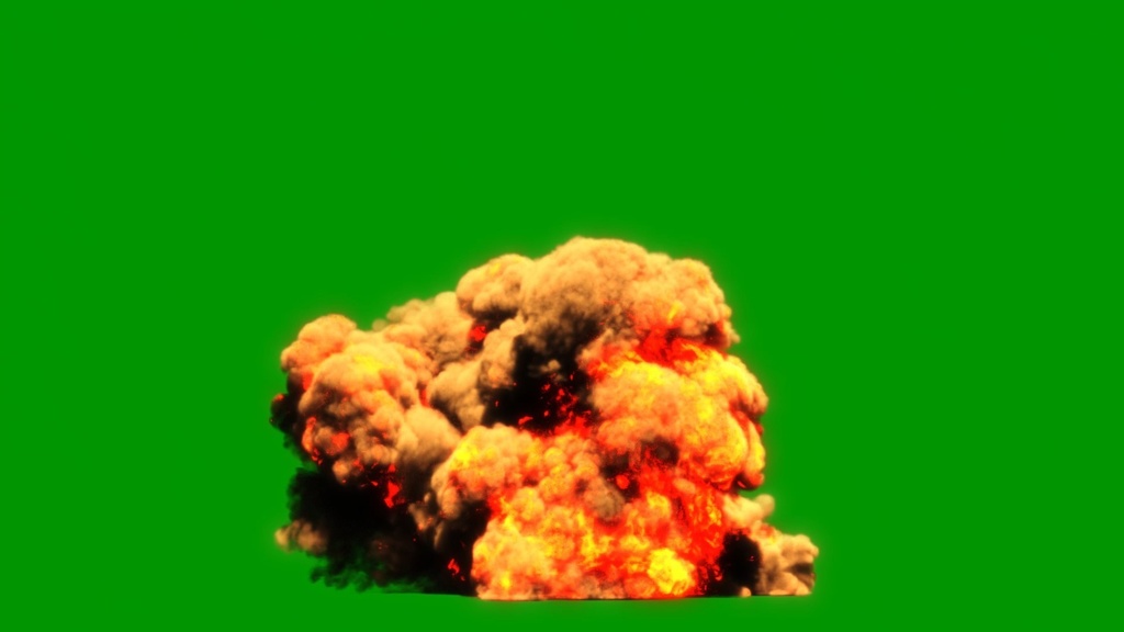 Simple Explosion Green Screen 12