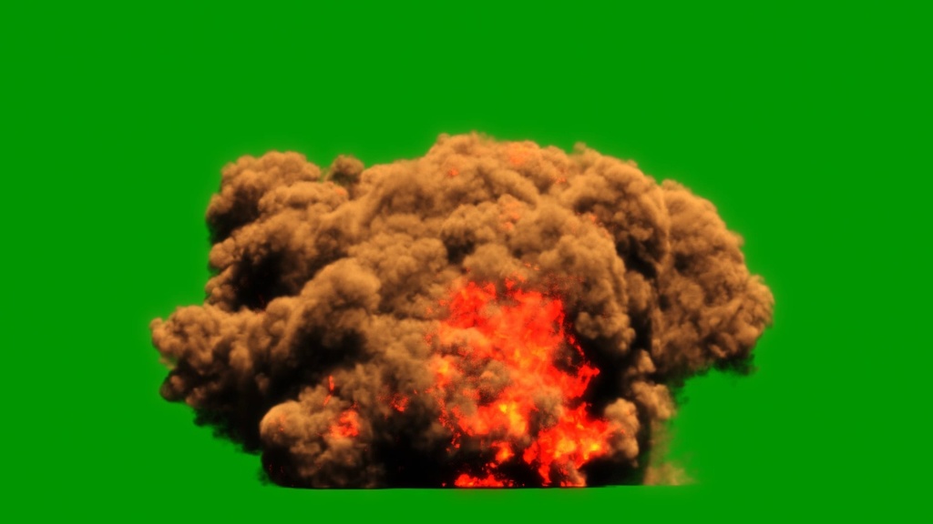 Simple Explosion Green Screen 13
