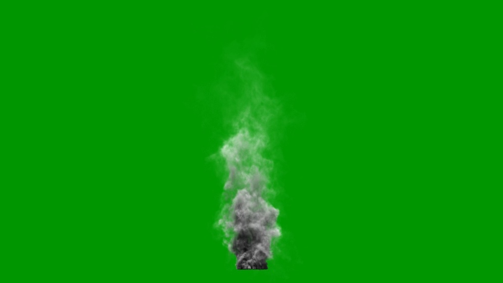 Smoke Plume Green Screen loop