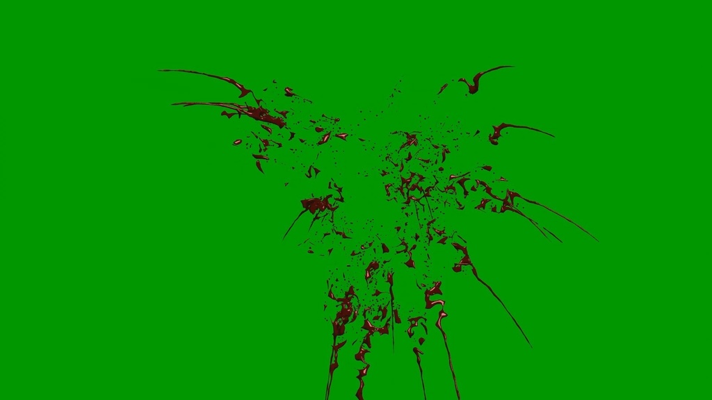 Anime Blood Explosion Green Screen