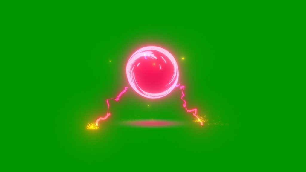 Anime Energy Ball Green Screen