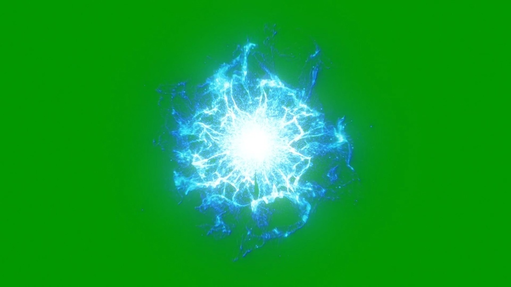 Particle Blue Energy Wave Green Screen