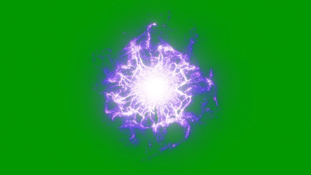 Particle Purple Energy Wave Green Screen