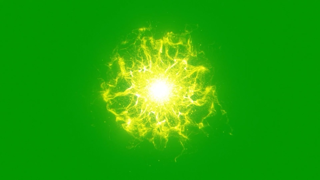 Particle Yellow Energy Wave Green Screen