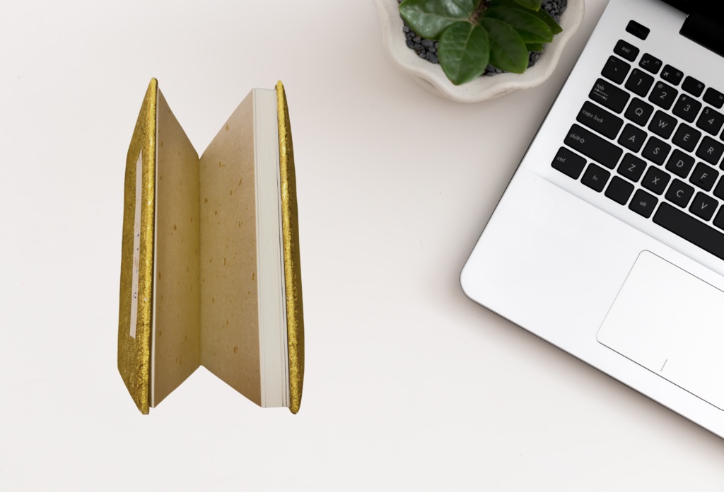 御朱印帳(金色カバー・44ページ)寺院巡り用スタンプ帳 Gold cover japanese stamp book. Handmade in Minobu, Yamanashi