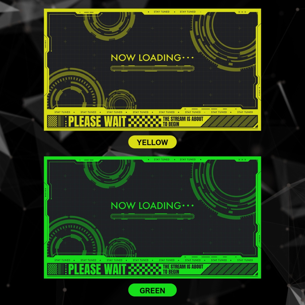 【動く配信待機画面】CYBER HUD|7色展開・ループ対応・VTuber向け