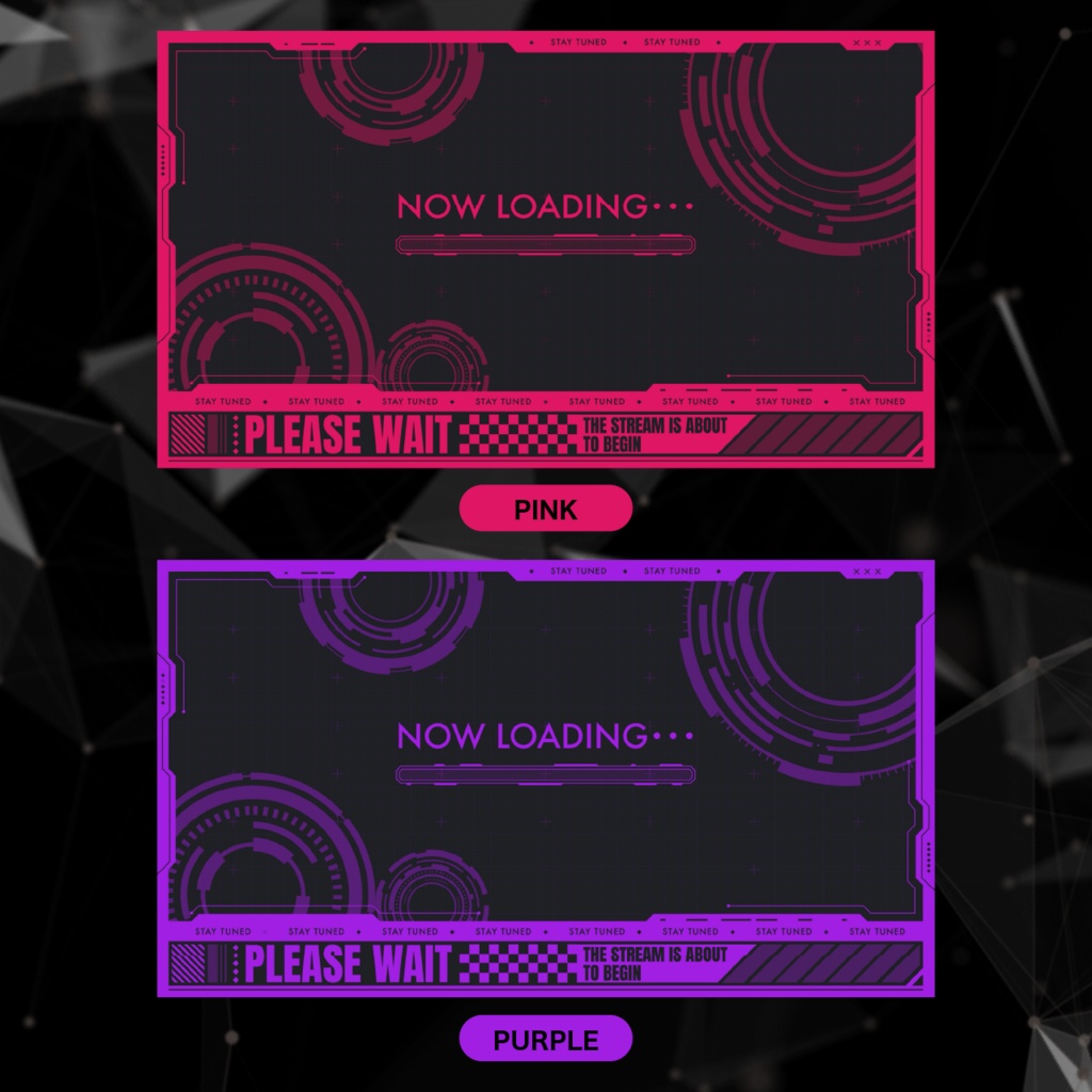 【動く配信待機画面】CYBER HUD|7色展開・ループ対応・VTuber向け
