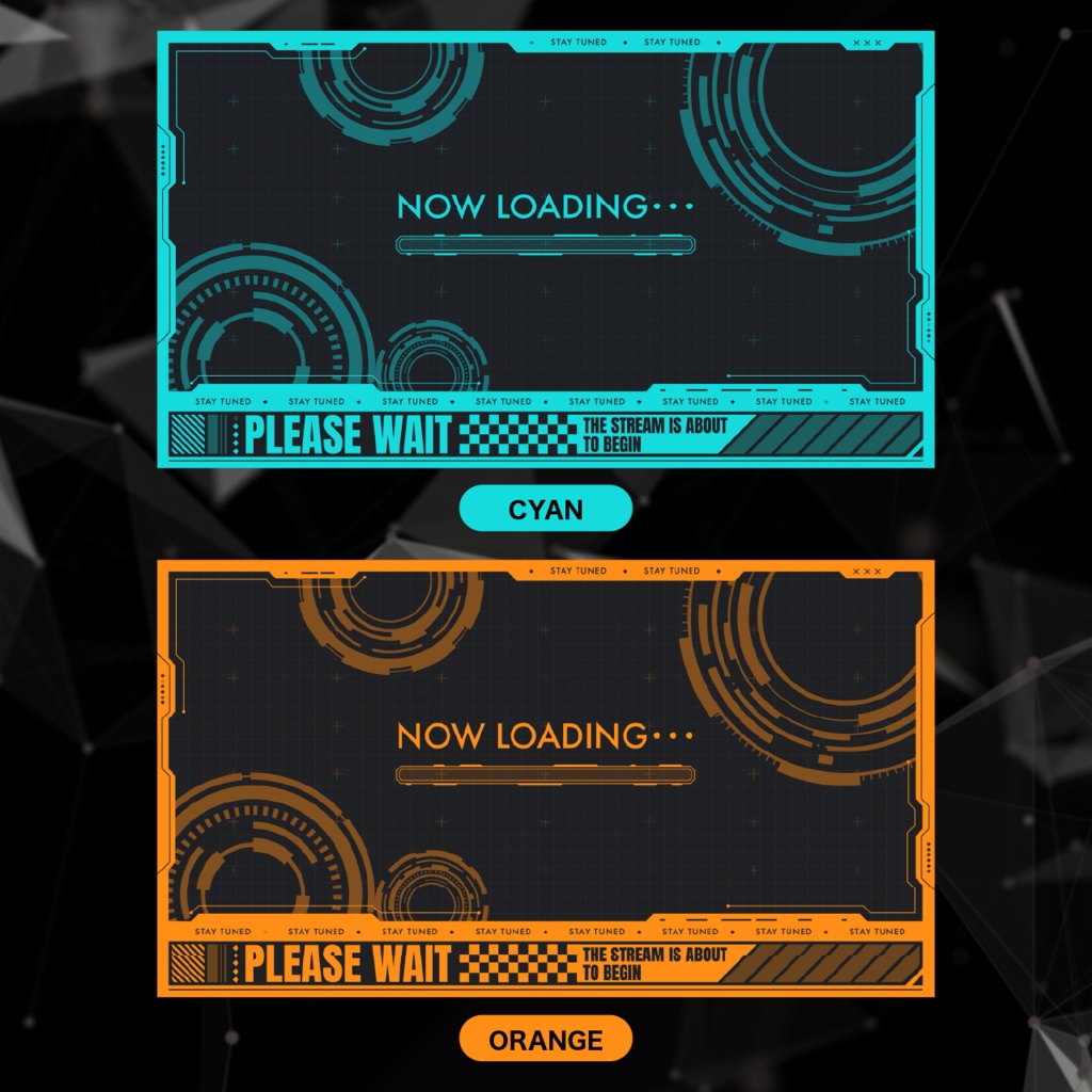 【動く配信待機画面】CYBER HUD|7色展開・ループ対応・VTuber向け