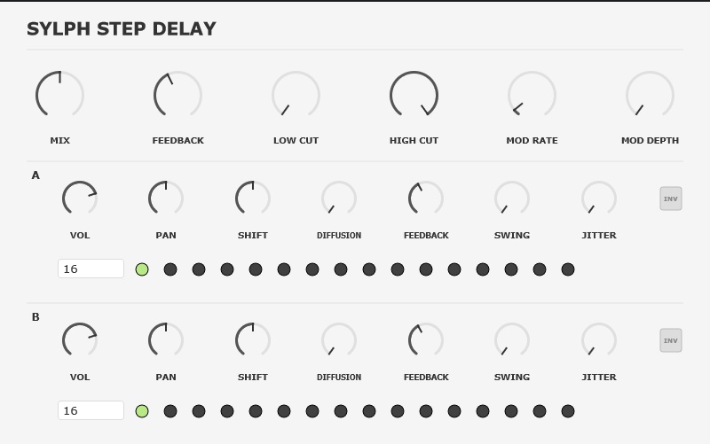 ディレイプラグイン Sylph Step Delay