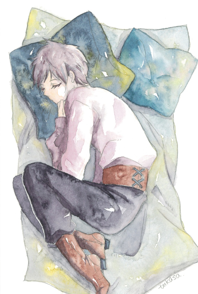 ハガキサイズ原画「夢見る夢」